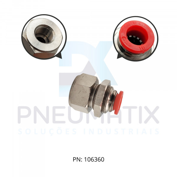 CONEXAO UNIAO P/PAINEL PLASTICA(PASSA MURO)10MM X R.1/4 BSPP C02321028 NORGREN