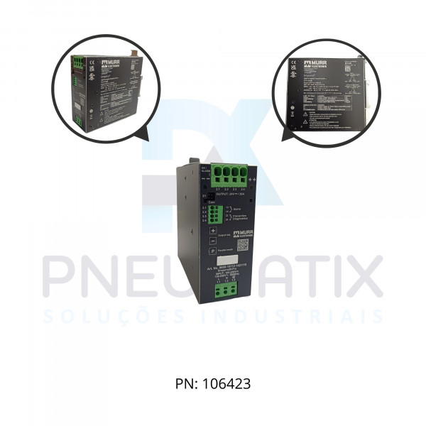 FONTE CHAVEADA MONOF. EMPARRO20 PRO ALIM. 85-265VAC/90-250VDC SAIDA 24-28VCC CORRENTE 20A 916112-1421110 MURRELEKTRONIK