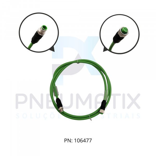 CABO C/CONECTOR CUBE67 1,5MT MACHO RETO + FEMEA RETO PUR M12 6 POLOS VERDE 746041-8020150 MURRELEKTRONIK CABO C/CONECTOR CUBE67 1,5MT MACHO RETO + FEMEA RETO PUR M12 6 POLOS VERDE 746041-8020150 MURRELEKTRONIK