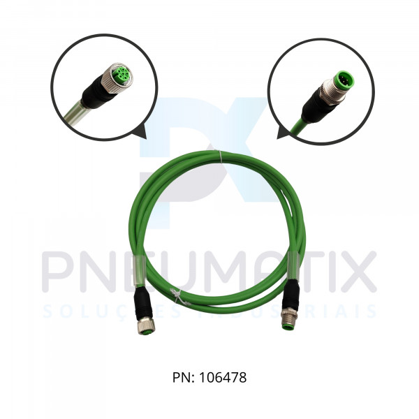 CABO C/CONECTOR CUBE67 02MT MACHO RETO + FEMEA RETO PUR M12 6 POLOS VERDE 746041-8020200 MURRELEKTRONIK CABO C/CONECTOR CUBE67 02MT MACHO RETO + FEMEA RETO PUR M12 6 POLOS VERDE 746041-8020200 MURRELEKTRONIK