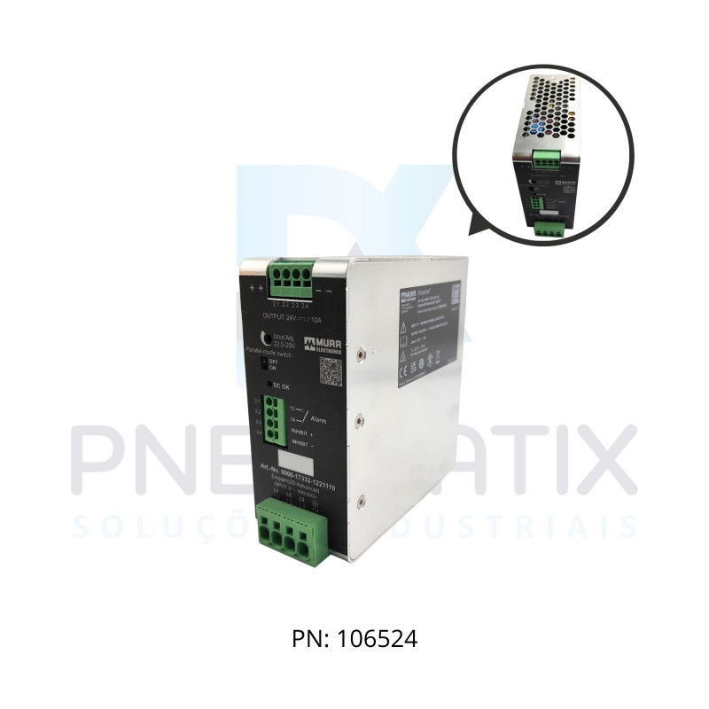 FONTE CHAV. TRIF. EMPARRO20 ADVANCED ALIM. 342-575VAC/90-250VDC SAIDA 24-28VCC CORR. 10A 917332-1221110 MURRELEKTRONIK FONTE CHAV. TRIF. EMPARRO20 ADVANCED ALIM. 342-575VAC/90-250VDC SAIDA 24-28VCC CORR. 10A 917332-1221110 MURRELEKTRONIK