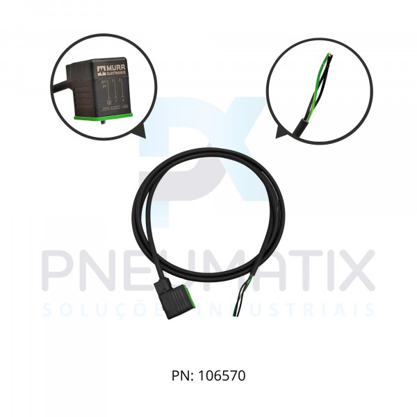 CABO C/CONECTOR 2MTS P/BOBINA FORMATO BI S/LED TENSAO 0-230VAC/DC MOD. 711071-6360200 MURRELEKTRONIK CABO C/CONECTOR 2MTS P/BOBINA FORMATO BI S/LED TENSAO 0-230VAC/DC MOD. 711071-6360200 MURRELEKTRONIK