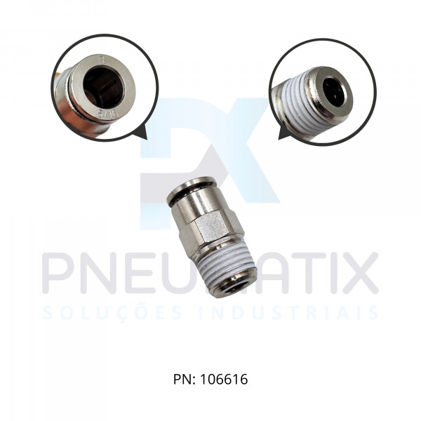 CONEXAO RETA MACHO METALICA 08MM X R.1/4 BSPT 101250828 NORGREN