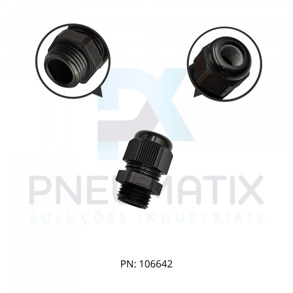 PRENSA CABO M16 PRETO CABOS 5MM - 10MM I15843 MPP15.16 MURR