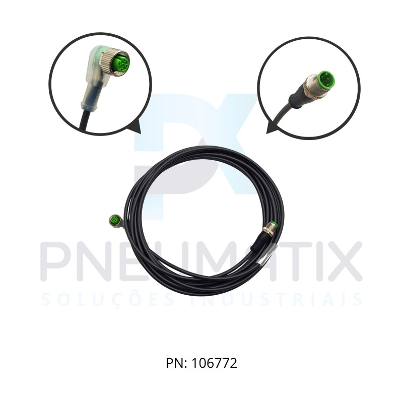 CABO C/CONECTOR 5MTS MACHO RETO M12 4 POLOS FEMEA ANGULAR M12 4 POLOS C/LED PRETO PUR 740341-6340500 MURRELEKTRONIK CABO C/CONECTOR 5MTS MACHO RETO M12 4 POLOS FEMEA ANGULAR M12 4 POLOS C/LED PRETO PUR 740341-6340500 MURRELEKTRONIK