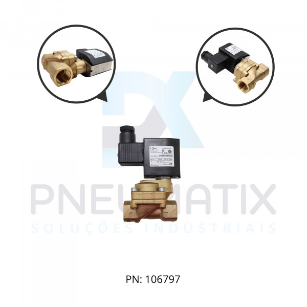 VALVULA SOLENOIDE 2/2V R.1/2 BSP NF 40BAR SOL. 220 VAC 8536200.9151.22060 NORGREN