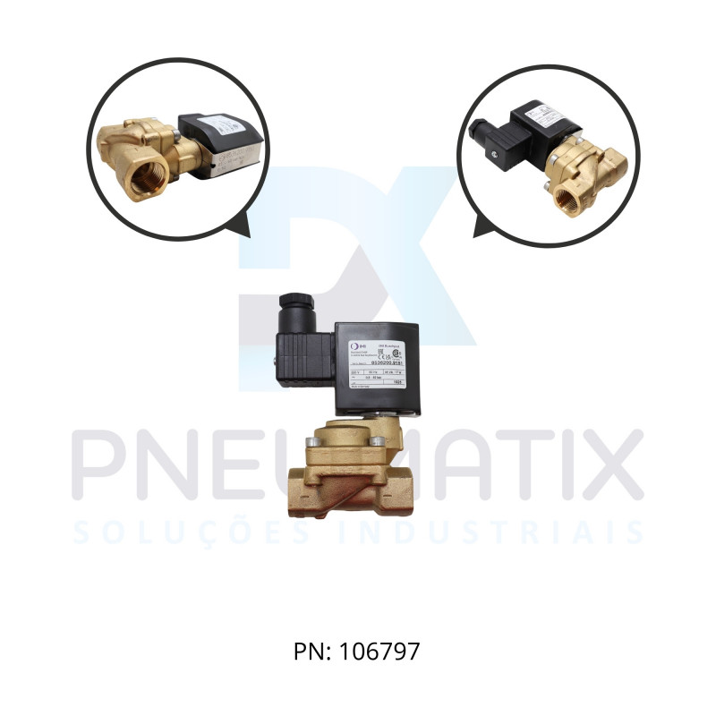 VALVULA SOLENOIDE 2/2V R.1/2 BSP NF 40BAR SOL. 220 VAC 8536200.9151.22060 NORGREN VALVULA SOLENOIDE 2/2V R.1/2 BSP NF 40BAR SOL. 220 VAC 8536200.9151.22060 NORGREN