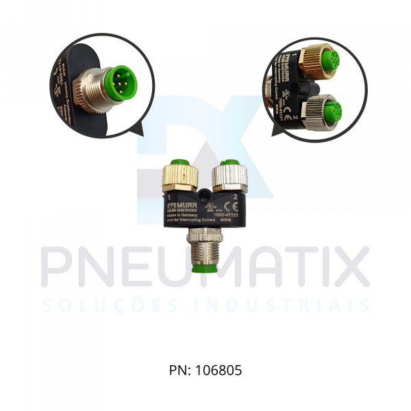 CONECTOR Y MACHO RETO M12 5P.741121-0000000 MURRELEKTRONIK CONECTOR Y MACHO RETO M12 5P.741121-0000000 MURRELEKTRONIK