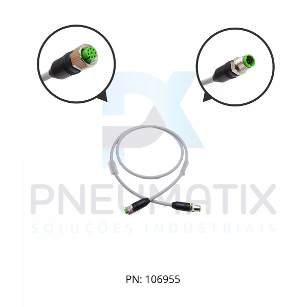 CABO C/CONECTOR MACHO RETO M12+FEMEA RETO M12 8 POLOS PUR CINZA A-COD 1MT 748001-2950100 MURRELEKTRONIK CABO C/CONECTOR MACHO RETO M12+FEMEA RETO M12 8 POLOS PUR CINZA A-COD 1MT 748001-2950100 MURRELEKTRONIK
