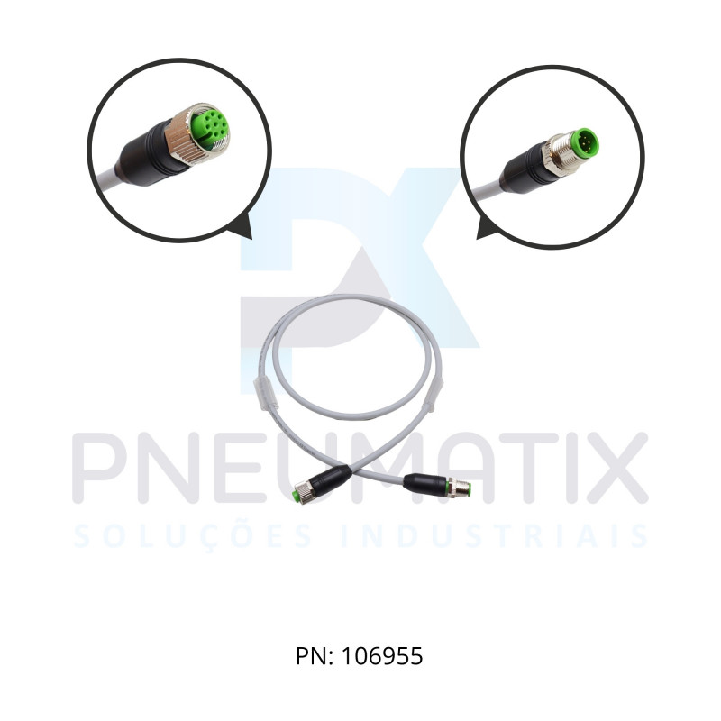 CABO C/CONECTOR MACHO RETO M12+FEMEA RETO M12 8 POLOS PUR CINZA A-COD 1MT 748001-2950100 MURRELEKTRONIK CABO C/CONECTOR MACHO RETO M12+FEMEA RETO M12 8 POLOS PUR CINZA A-COD 1MT 748001-2950100 MURRELEKTRONIK