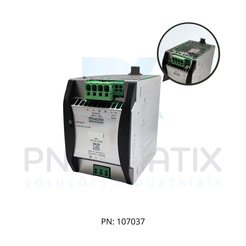 FONTE CHAVEADA MONOFASICA EMPARRO ALIM. 85-265VAC/90-250VDC SAIDA 24-28VCC CORRENTE 20A ME85442 MURRELEKTRONIK FONTE CHAVEADA MONOFASICA EMPARRO ALIM. 85-265VAC/90-250VDC SAIDA 24-28VCC CORRENTE 20A ME85442 MURRELEKTRONIK