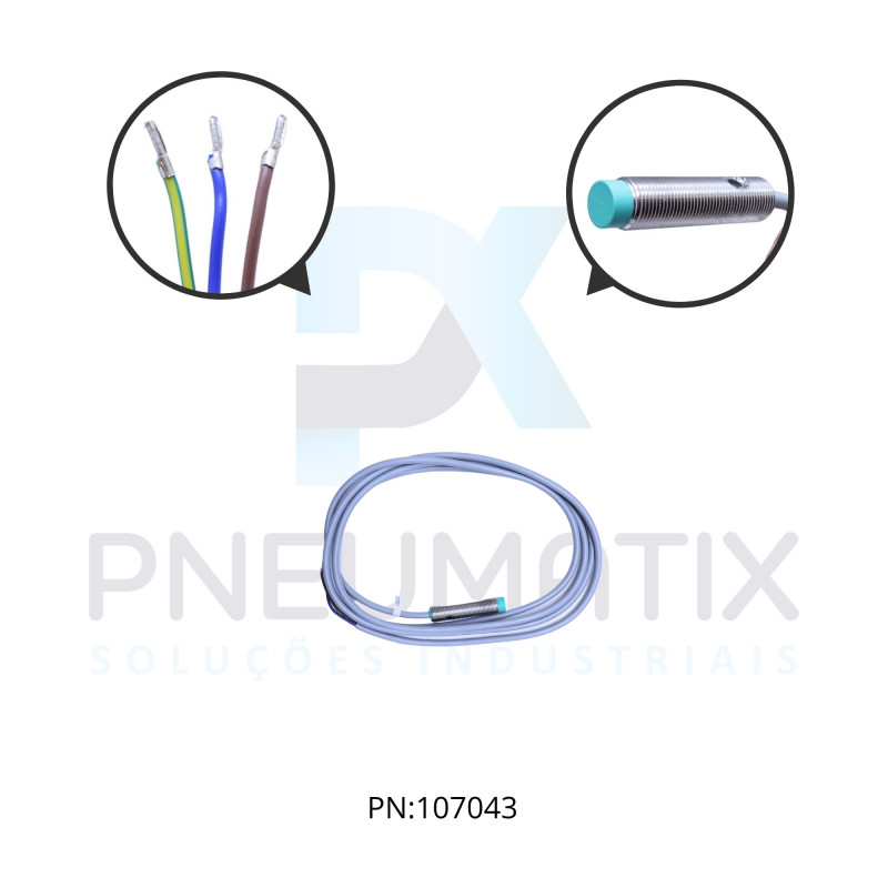 SENSOR IND.CIL.DIAM.12MM Sn:4MM N.FAC.ALIM.20-253AC 2 FIOS NF CABO 2MTS NJ4-12GM50-WO PN: 026581 PEPPERL