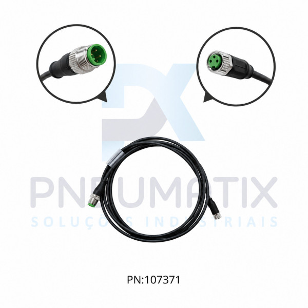 CABO C/CONECTOR 2MTS MACHO RETO M12+ FEMEA RETO M8 3 POLOS PUR COR PRETA 740561-6300200 MURRELEKTRONIK CABO C/CONECTOR 2MTS MACHO RETO M12+ FEMEA RETO M8 3 POLOS PUR COR PRETA 740561-6300200 MURRELEKTRONIK
