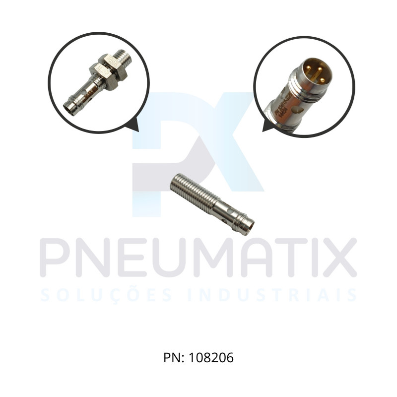 SENSOR IND.CIL.DIAM.8MM Sn:2MM FAC.ALIM.10-30VDC PNP NA M8  NBB2-8GH20-E2-V3 PN: 304615-0226 PEPPERL