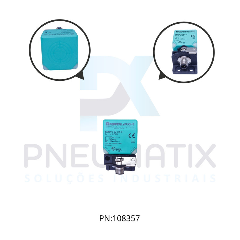 SENSOR IND.RETANGULAR Sn:40MM N.FAC.ALIM.10-30VDC PNP NA/NF M12 NBN40-L2-E2-V1 PN: 187484 PEPPERL SENSOR IND.RETANGULAR Sn:40MM N.FAC.ALIM.10-30VDC PNP NA/NF M12 NBN40-L2-E2-V1 PN: 187484 PEPPERL