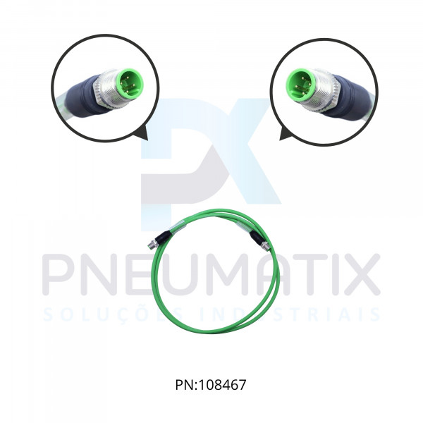 CABO C/CONECTOR 1,5MTS MACHO RETO M12 4 POLOS COR PRETO PUR 744511-7960150 MURRELEKTRONIK