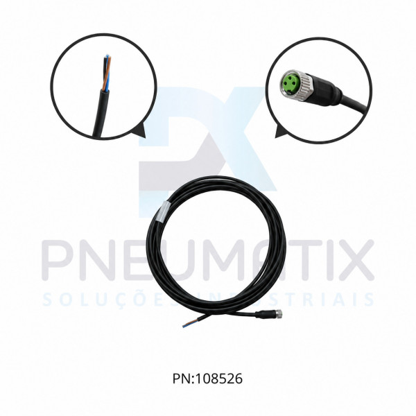 CABO C/CONECTOR 5MTS FEMEA RETO M8 3 POLOS COR PRETO PUR 708041-6300500 MURRELEKTRONIK CABO C/CONECTOR 5MTS FEMEA RETO M8 3 POLOS COR PRETO PUR 708041-6300500 MURRELEKTRONIK