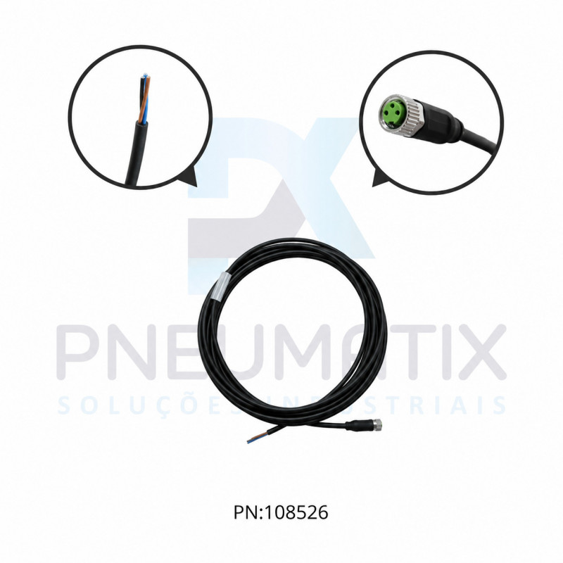 CABO C/CONECTOR 5MTS FEMEA RETO M8 3 POLOS COR PRETO PUR 708041-6300500 MURRELEKTRONIK CABO C/CONECTOR 5MTS FEMEA RETO M8 3 POLOS COR PRETO PUR 708041-6300500 MURRELEKTRONIK