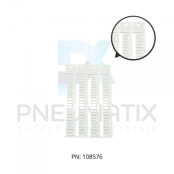 ETIQUETA BRANCA P/ BORNES SIMPLES/ DUPLO (PHOENIX - CONNECTWELL) KPX5/10-5 MP86401210 MURRPLASTIK