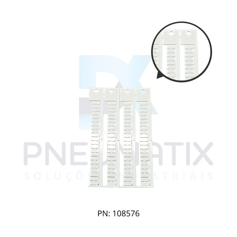 ETIQUETA BRANCA P/ BORNES SIMPLES/ DUPLO (PHOENIX - CONNECTWELL) KPX5/10-5 MP86401210 MURRPLASTIK