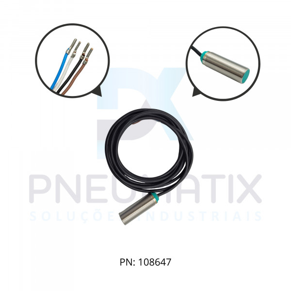 SENSOR IND.CIL.DIAM.18MM Sn:5MM FAC.ALIM.10-30VDC PNP NA/NF CABO 2MTS NBB5-18GM50-A2 PN:326161-0108 PEPPERL