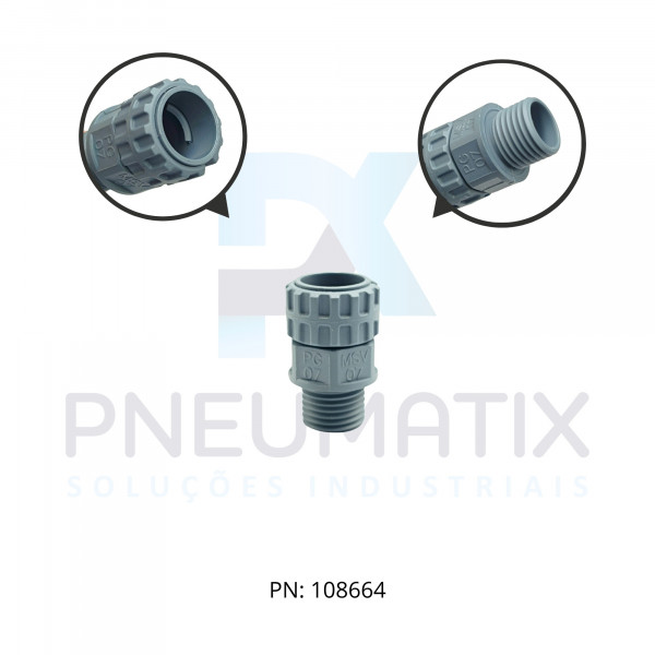 CONECTOR MACHO RETO GIRATORIO M10 MSV-PG07 MP83601010 MURRPLASTIK