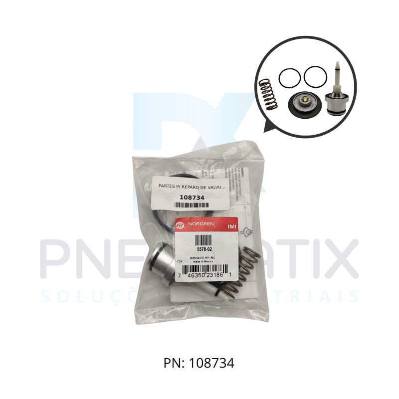 KIT REPARO P/VALVULA REGULADORA PRESSAO C/ALIVIO R17 5578-02 NORGREN