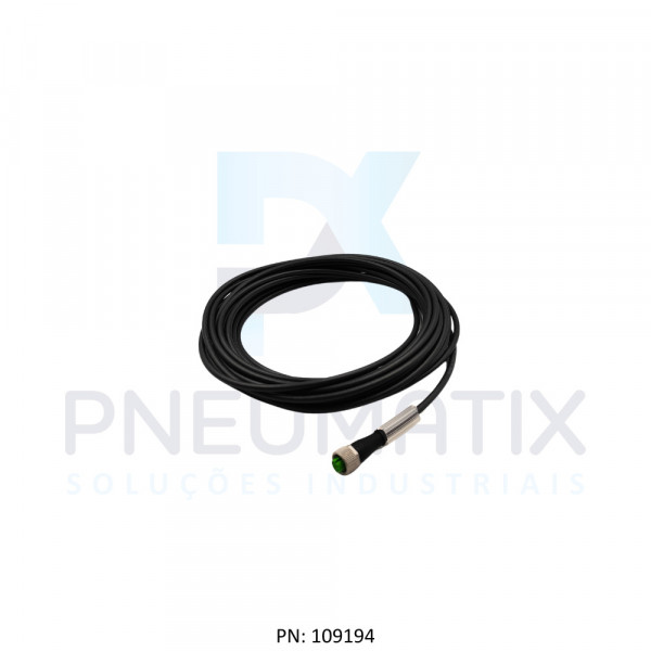 CABO C/CONECTOR 10MTS FEMEA RETO M12 5 PINOS PUR PRETO 712241-6551000 MURRELEKTRONIK