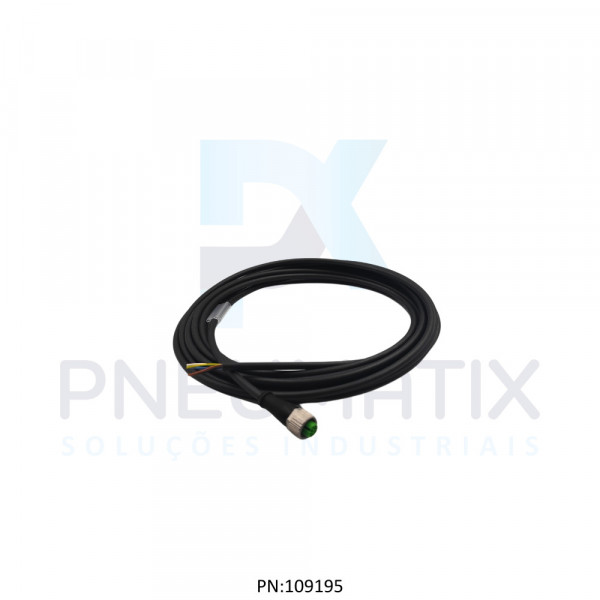 CABO C/CONECTOR 5MTS FEMEA RETO M12 5 PINOS PUR PRETO 712241-6550500 MURRELEKTRONIK
