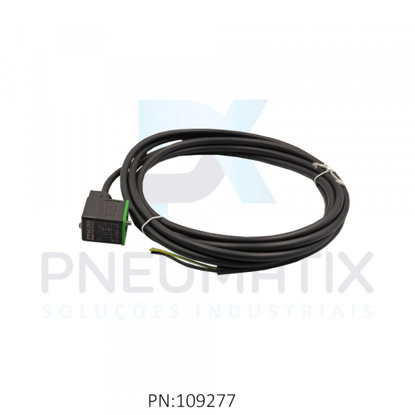 CABO C/CONECTOR P/BOBINA 3MTS M12 11MM TENSAO 24V PUR PRETO 711021-6160300 MURRELEKTRONIK