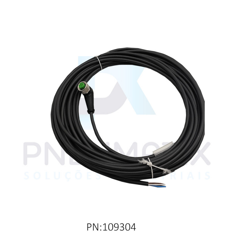 CABO C/CONECTOR 10MTS FEMEA ANGULAR M12 4 POLOS COR PRETO PUR 712341-6341000 MURRELEKTRONIK