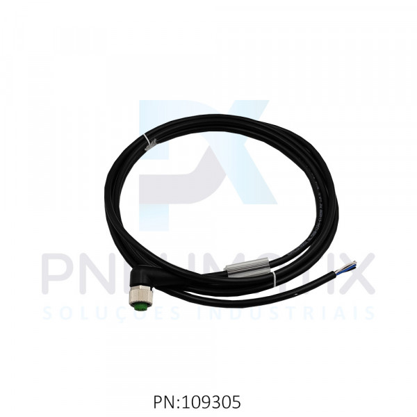 CABO C/CONECTOR PVC 2MTS FEMEA ANGULAR M12 4 POLOS COR PRETO 712341-6140200 MURRELEKTRONIK