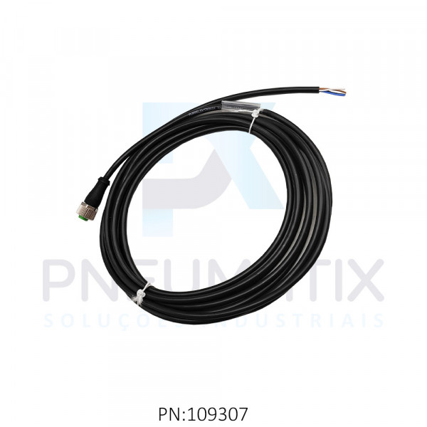 CABO C/CONECTOR PVC 4MTS FEMEA RETO M12 4 POLOS COR PRETO 712221-6140400 MURRELEKTRONIK