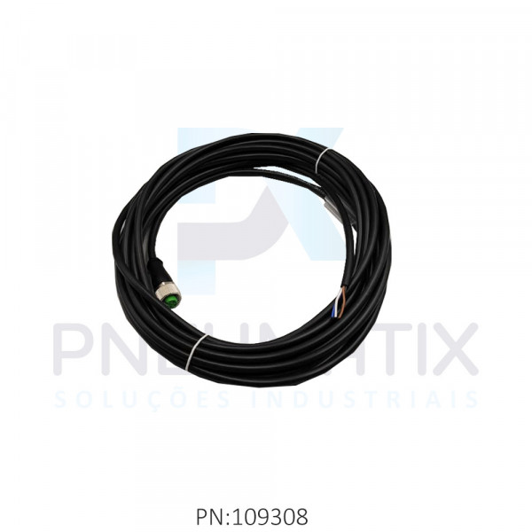 CABO C/CONECTOR PVC 6MTS FEMEA RETO M12 4 POLOS COR PRETO 712221-6140600 MURRELEKTRONIK