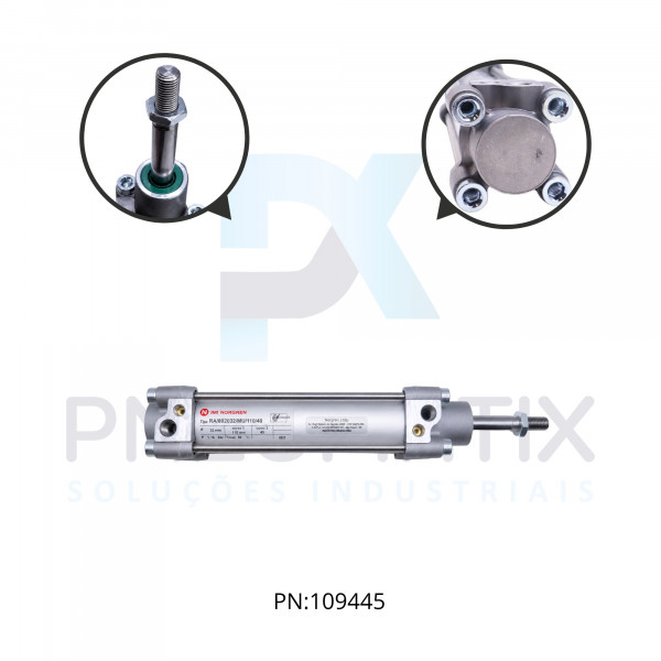 CILINDRO PNEUM.ISO D.A MAG.TIRANTADO C/EXT.HASTE 40MM DIAM.32MM X CURSO 110MM RA/802032/MU/110/40 NORGREN