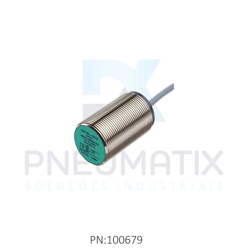 SENSOR IND.CIL.DIAM.30MM Sn:15MM FAC.ALIM.10-30VDC PNP NF CABO 2MTS NBB15-30GM50-E3-M PN:240183 PEPPERL