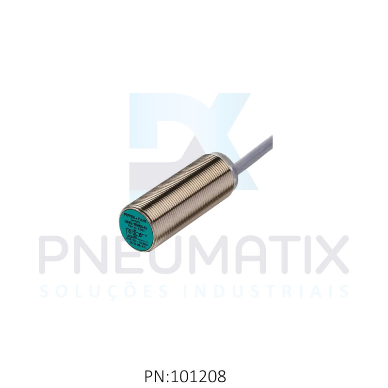 SENSOR IND.CIL.DIAM.18MM Sn:8MM FAC.ALIM.5-60VDC T.MAX.85OC IP69K PNP/NF CABO 2MTS NBB8-18GM50-E3-M PN:240167 PEPPERL
