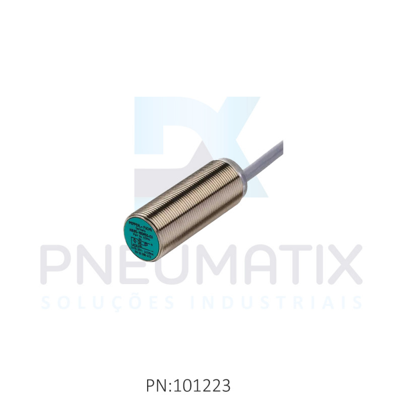 SENSOR IND.CIL.DIAM.18MM Sn:8MM FAC.ALIM.3,5-30VDC 2 FIOS NF CABO 2MTS NCB8-18GM50-Z5 PN:182906 PEPPERL