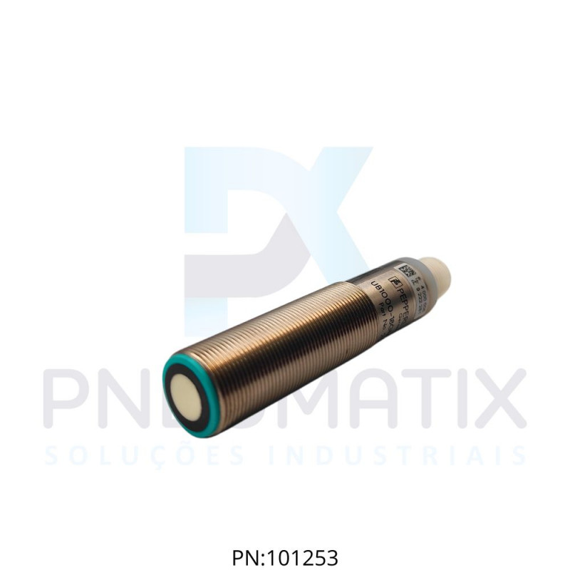 SENSOR ULTRASSONICO CIL.DIAM.18MM Sn:1000MM ALIM.10-30VDC 2xPNP NA/NF M12 UB1000-18GM75-E6-V15 PN:204531 PEPPERL